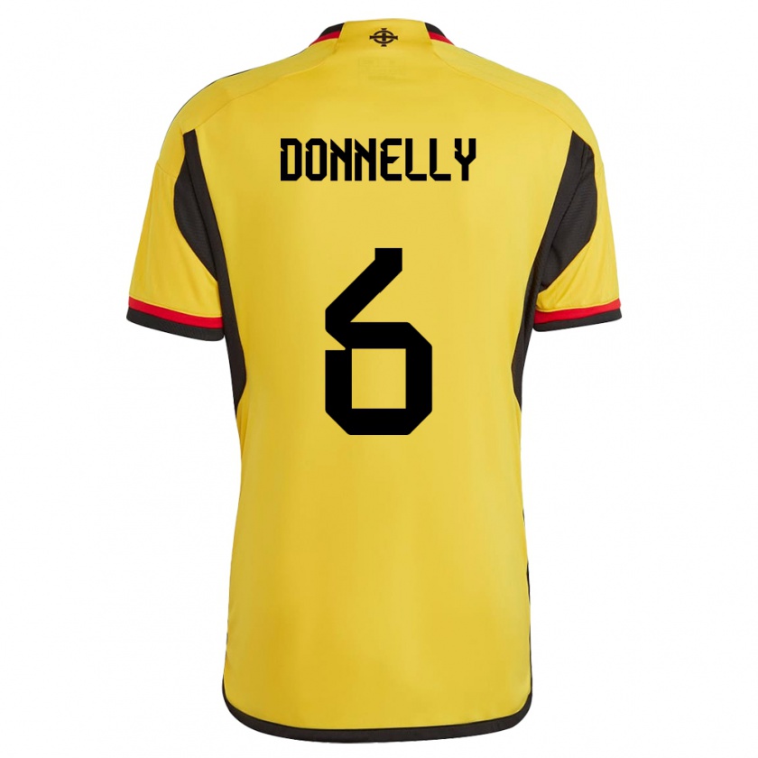 Kandiny Niño Camiseta Irlanda Del Norte Ryan Donnelly #6 Blanco 2ª Equipación 24-26 La Camisa Chile