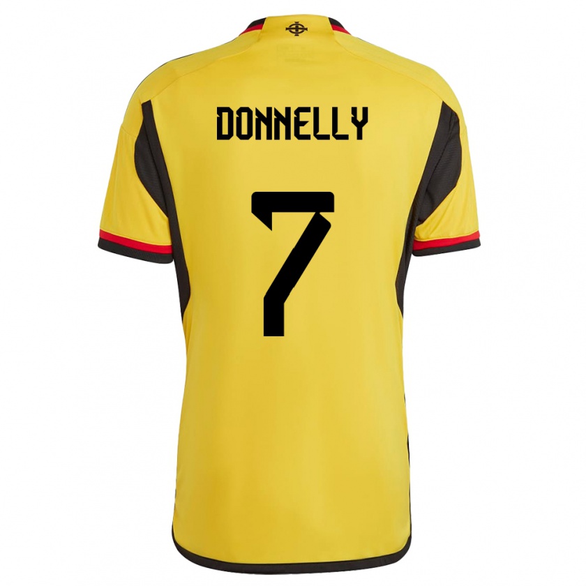 Kandiny Niño Camiseta Irlanda Del Norte Caolan Donnelly #7 Blanco 2ª Equipación 24-26 La Camisa Chile