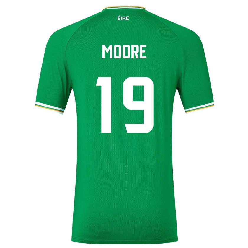 Kandiny Hombre Camiseta Irlanda Sean Moore #19 Verde 1ª Equipación 24-26 La Camisa Chile