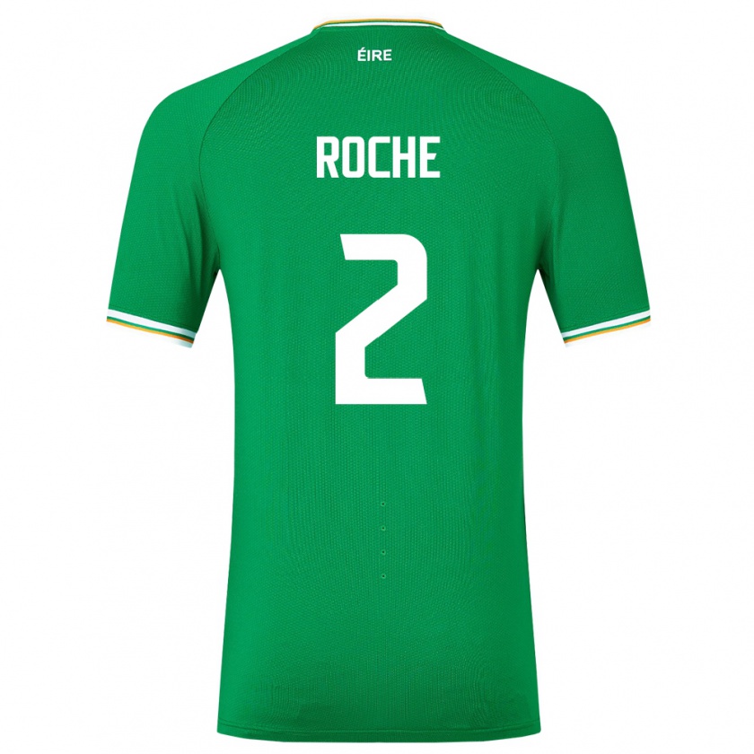 Kandiny Hombre Camiseta Irlanda James Roche #2 Verde 1ª Equipación 24-26 La Camisa Chile