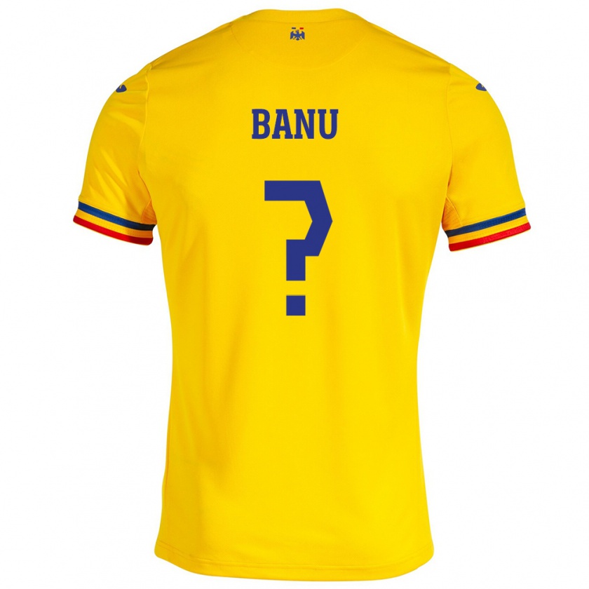 Kandiny Hombre Camiseta Rumania Luca Banu #0 Amarillo 1ª Equipación 24-26 La Camisa Chile