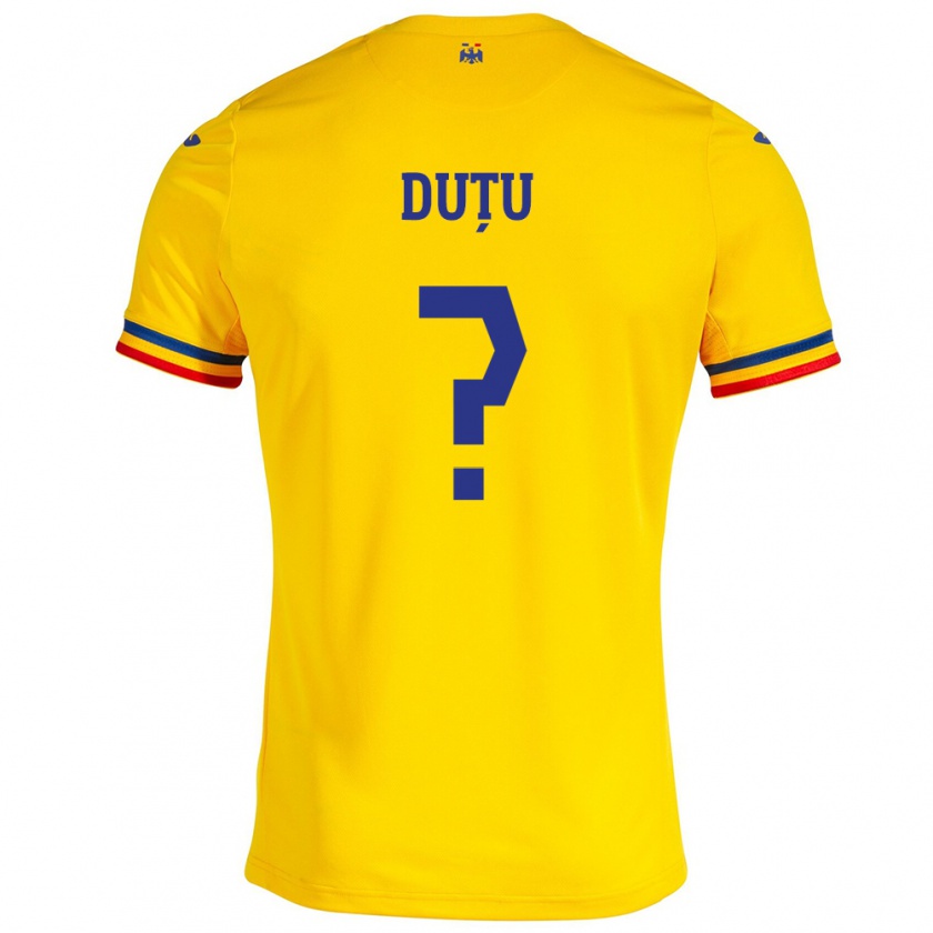 Kandiny Hombre Camiseta Rumania Matteo Duțu #0 Amarillo 1ª Equipación 24-26 La Camisa Chile