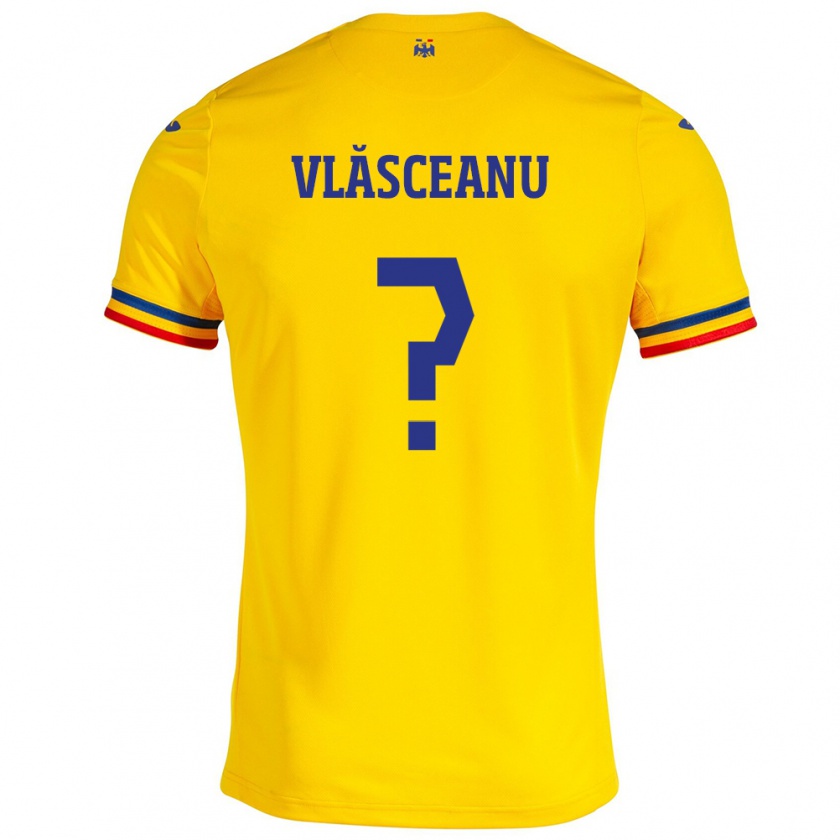 Kandiny Hombre Camiseta Rumania Laurențiu Vlăsceanu #0 Amarillo 1ª Equipación 24-26 La Camisa Chile