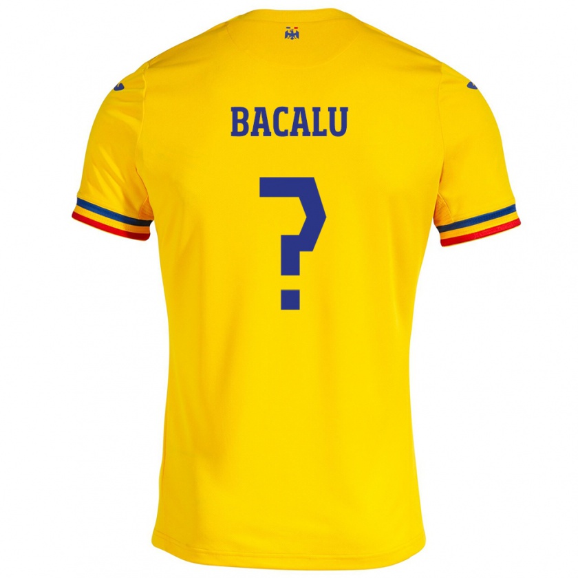 Kandiny Hombre Camiseta Rumania Bogdan Bacalu #0 Amarillo 1ª Equipación 24-26 La Camisa Chile