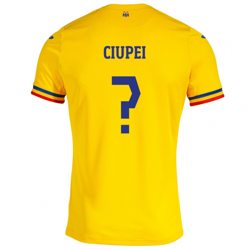 Kandiny Hombre Camiseta Rumania Paul Ciupei #0 Amarillo 1ª Equipación 24-26 La Camisa Chile