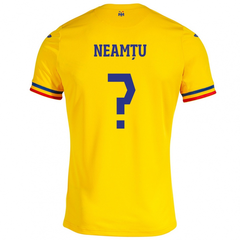 Kandiny Hombre Camiseta Rumania Edward Neamțu #0 Amarillo 1ª Equipación 24-26 La Camisa Chile