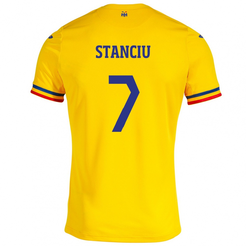 Kandiny Hombre Camiseta Rumania Ana Maria Stanciu #7 Amarillo 1ª Equipación 24-26 La Camisa Chile