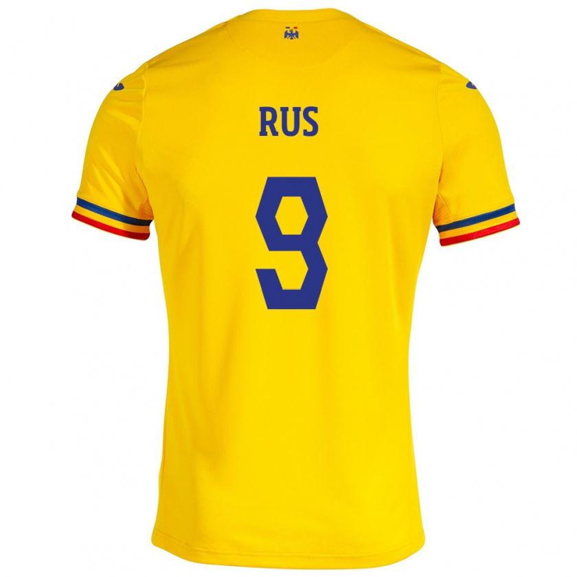 Kandiny Hombre Camiseta Rumania Laura Rus #9 Amarillo 1ª Equipación 24-26 La Camisa Chile