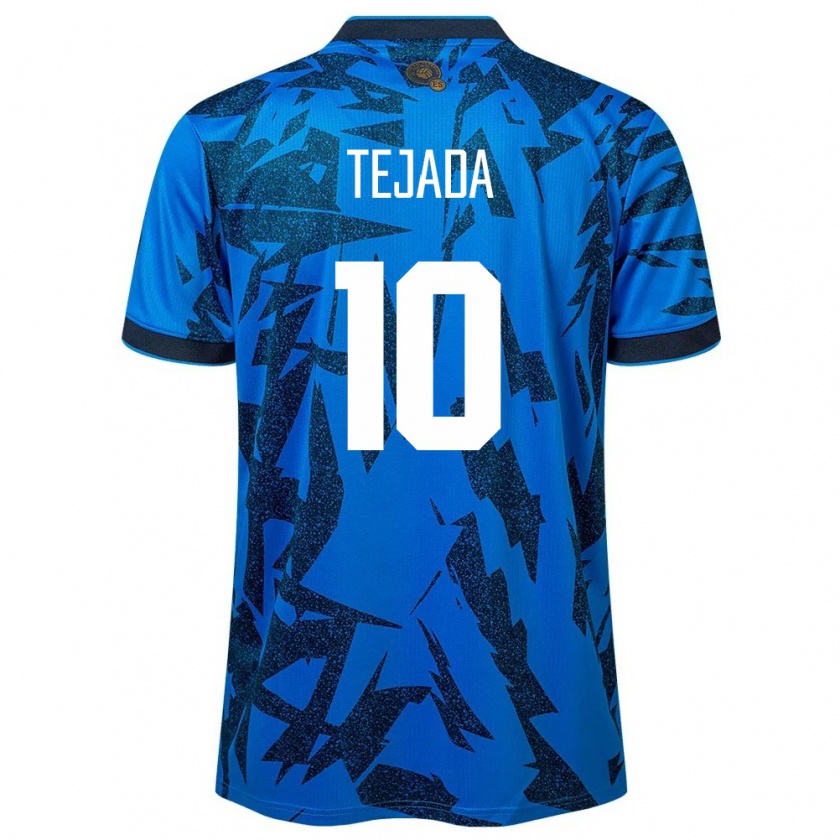 Kandiny Hombre Camiseta El Salvador Rafael Tejada #10 Azul 1ª Equipación 24-26 La Camisa Chile