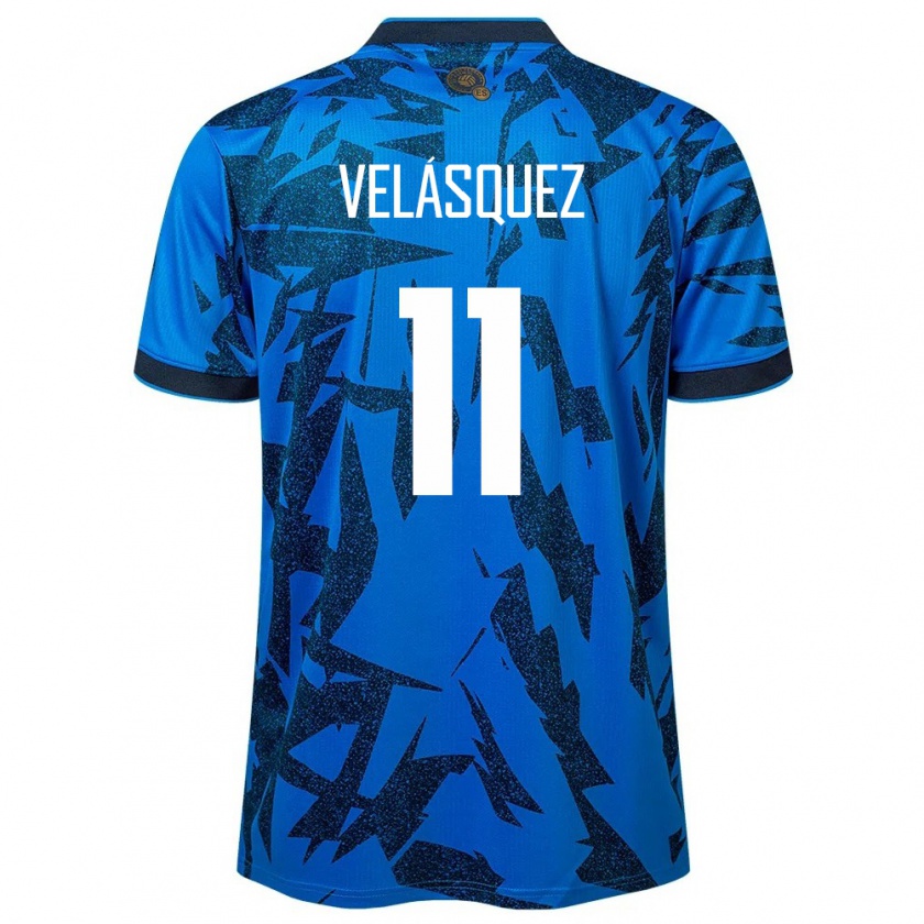 Kandiny Hombre Camiseta El Salvador Jackeline Velásquez #11 Azul 1ª Equipación 24-26 La Camisa Chile