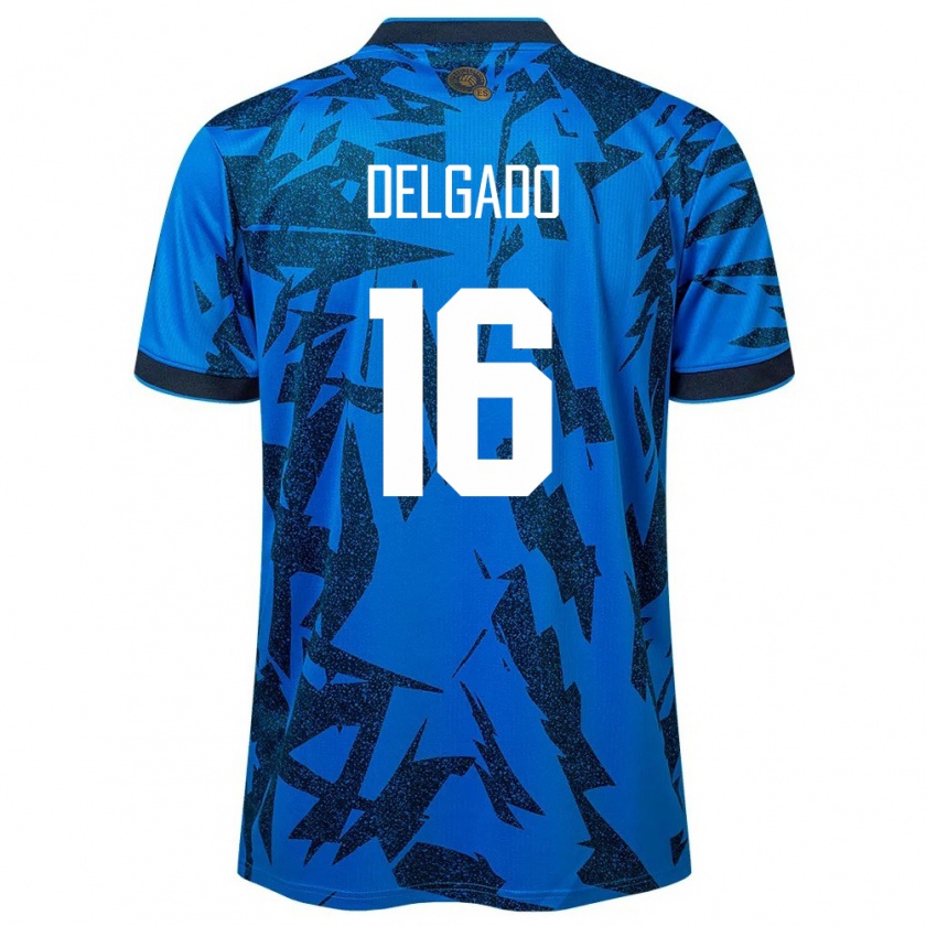 Kandiny Hombre Camiseta El Salvador Vasthy Delgado #16 Azul 1ª Equipación 24-26 La Camisa Chile