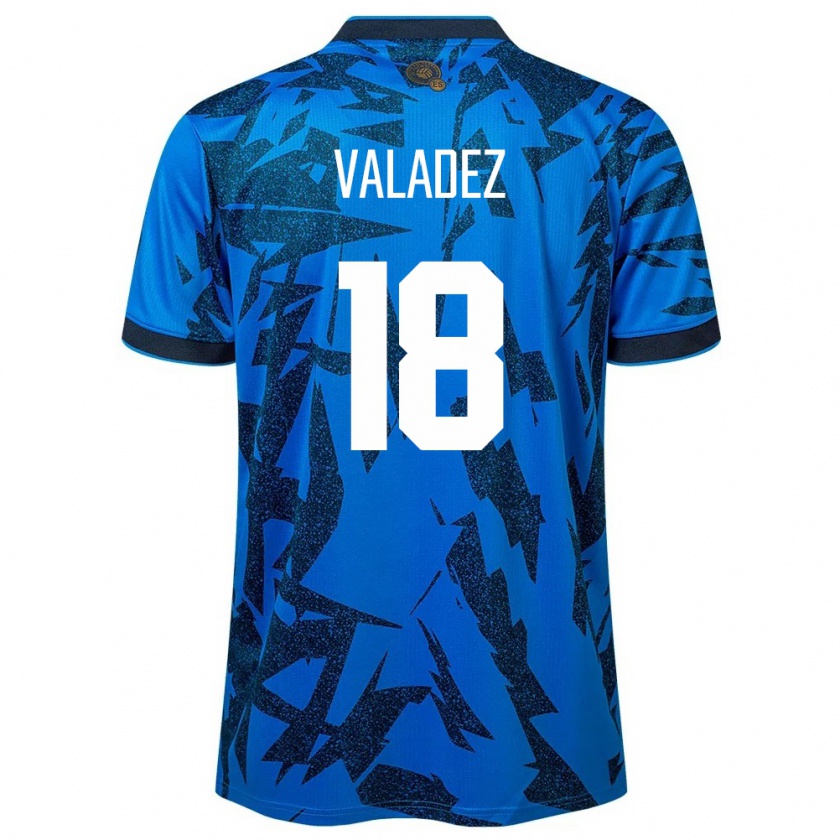 Kandiny Hombre Camiseta El Salvador Samantha Valadez #18 Azul 1ª Equipación 24-26 La Camisa Chile