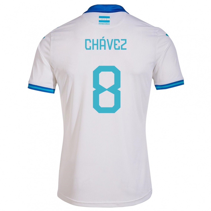 Kandiny Hombre Camiseta Honduras Gerson Chávez #8 Blanco 1ª Equipación 24-26 La Camisa Chile