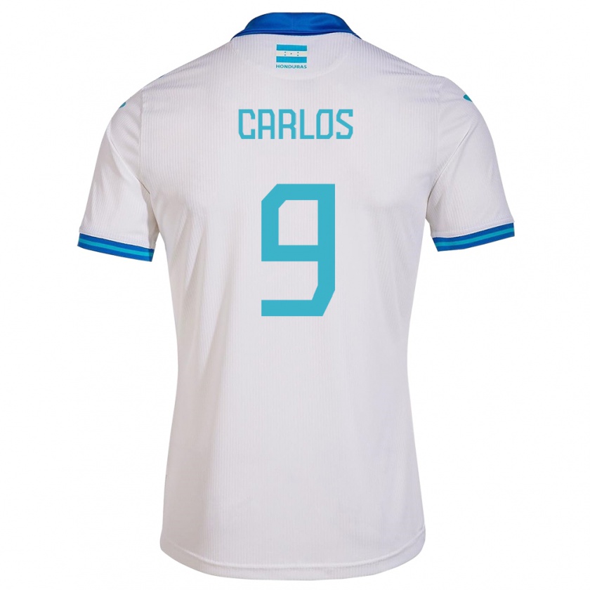 Kandiny Hombre Camiseta Honduras Carlos Mejía #9 Blanco 1ª Equipación 24-26 La Camisa Chile