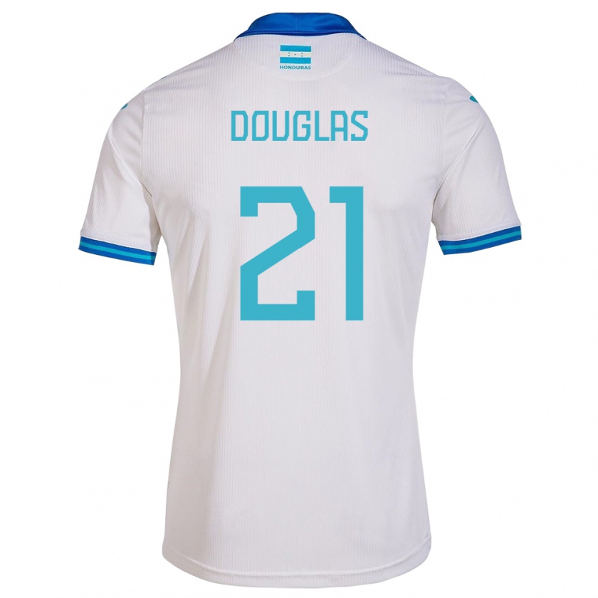 Kandiny Hombre Camiseta Honduras Douglas Martínez #21 Blanco 1ª Equipación 24-26 La Camisa Chile