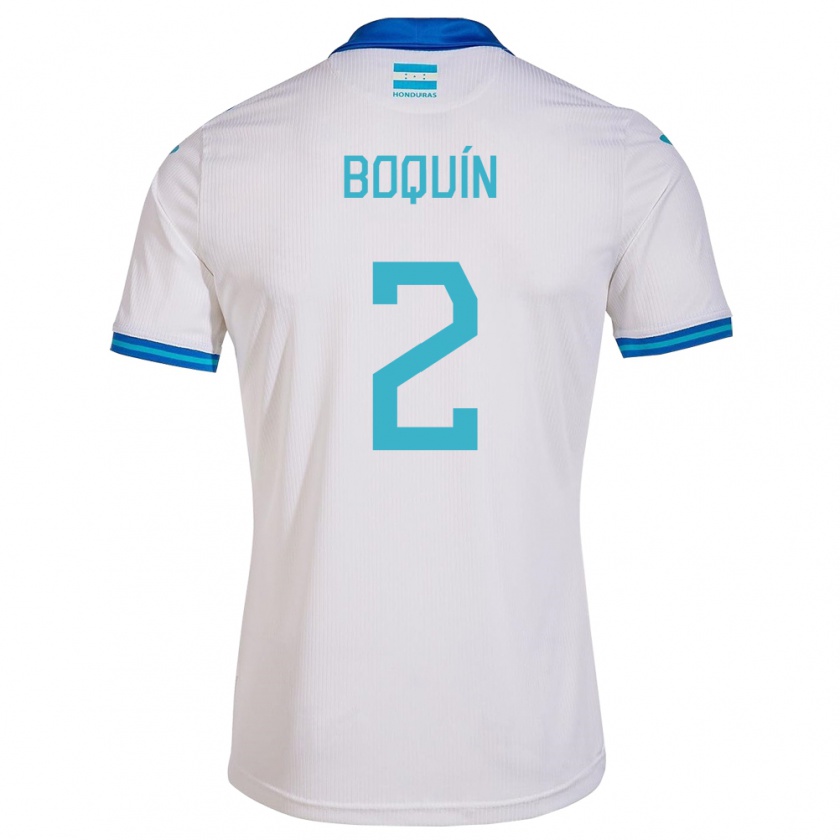 Kandiny Hombre Camiseta Honduras Stiven Boquín #2 Blanco 1ª Equipación 24-26 La Camisa Chile