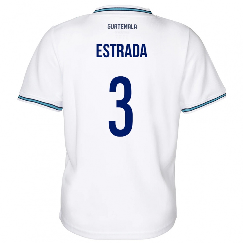 Kandiny Hombre Camiseta Guatemala Carlos Estrada #3 Blanco 1ª Equipación 24-26 La Camisa Chile