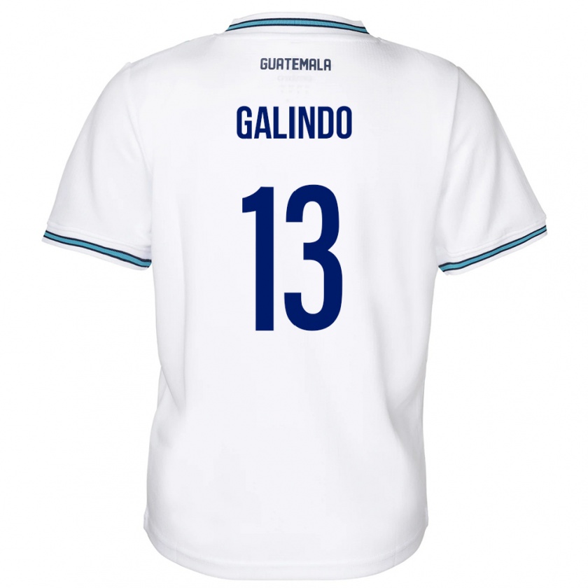 Kandiny Hombre Camiseta Guatemala Alejandro Galindo #13 Blanco 1ª Equipación 24-26 La Camisa Chile