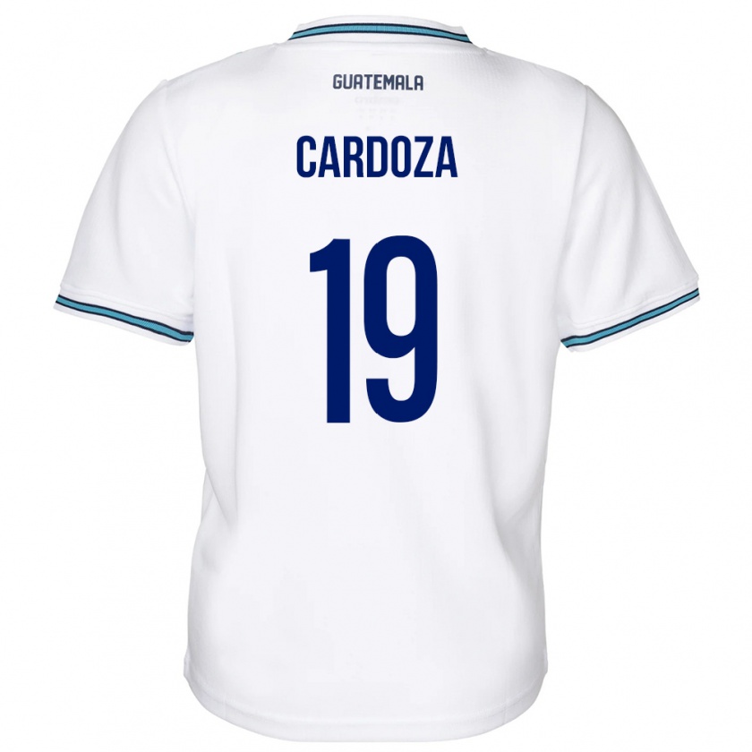 Kandiny Hombre Camiseta Guatemala Elmer Cardoza #19 Blanco 1ª Equipación 24-26 La Camisa Chile