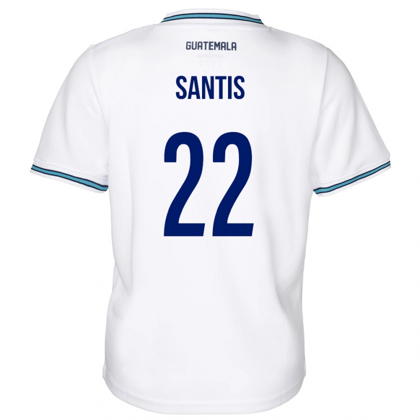 Kandiny Hombre Camiseta Guatemala Diego Santis #22 Blanco 1ª Equipación 24-26 La Camisa Chile