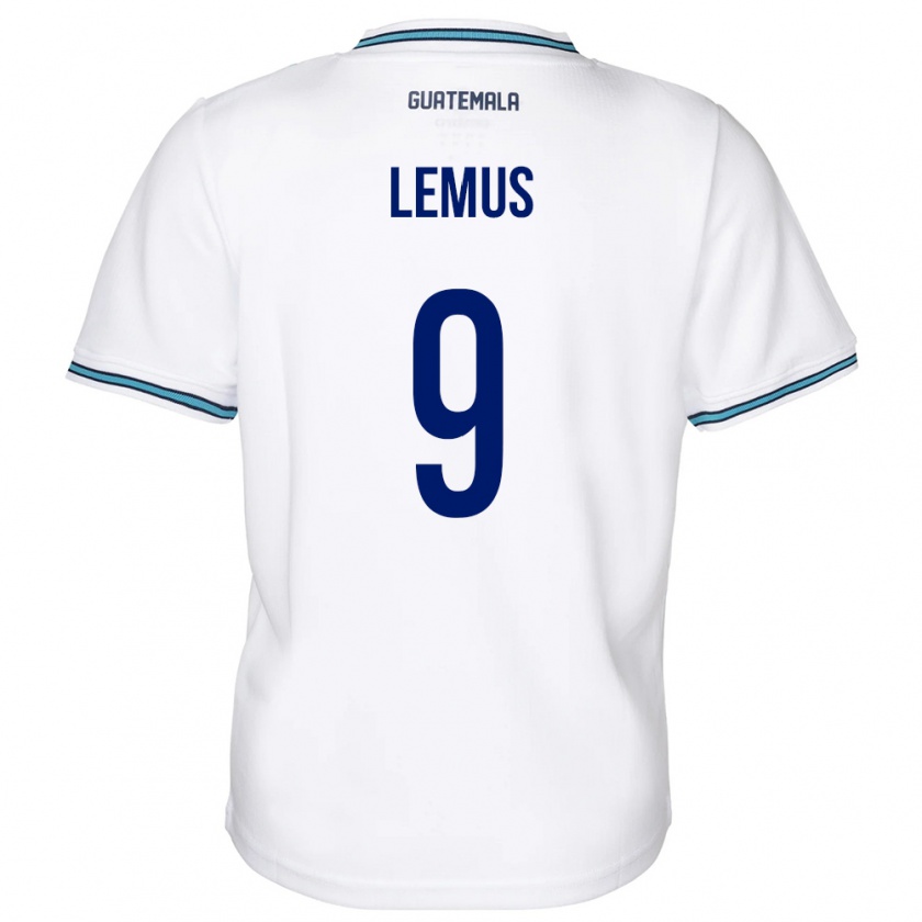 Kandiny Hombre Camiseta Guatemala Erick Lemus #9 Blanco 1ª Equipación 24-26 La Camisa Chile