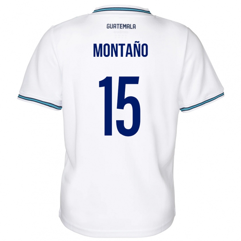 Kandiny Hombre Camiseta Guatemala Figo Montaño #15 Blanco 1ª Equipación 24-26 La Camisa Chile