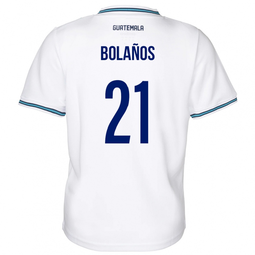 Kandiny Hombre Camiseta Guatemala Diego Bolaños #21 Blanco 1ª Equipación 24-26 La Camisa Chile