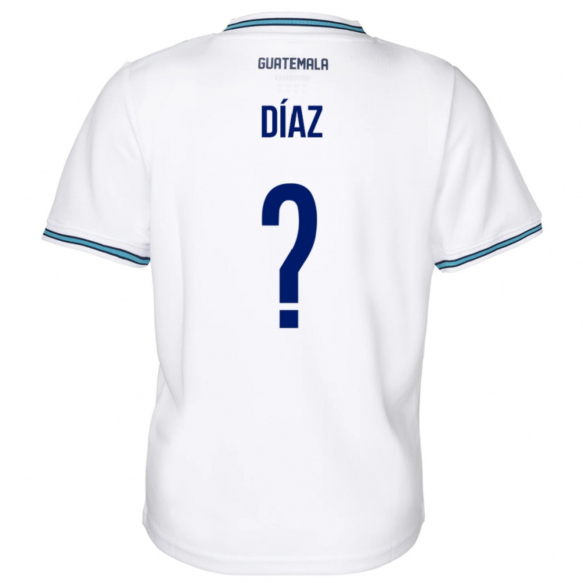 Kandiny Hombre Camiseta Guatemala Hendryck Díaz #0 Blanco 1ª Equipación 24-26 La Camisa Chile