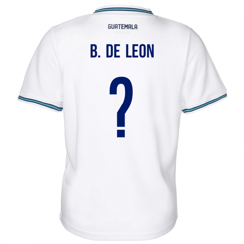 Kandiny Hombre Camiseta Guatemala Brandon De Leon #0 Blanco 1ª Equipación 24-26 La Camisa Chile