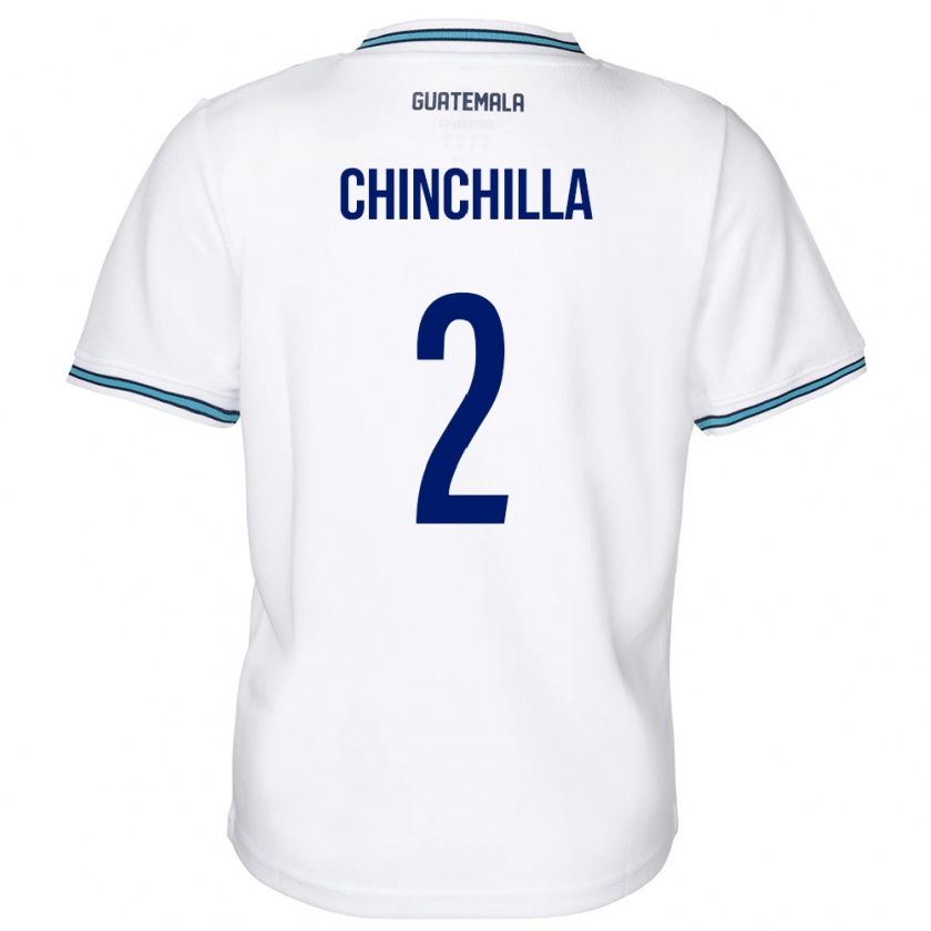 Kandiny Hombre Camiseta Guatemala Nicolás Chinchilla #2 Blanco 1ª Equipación 24-26 La Camisa Chile