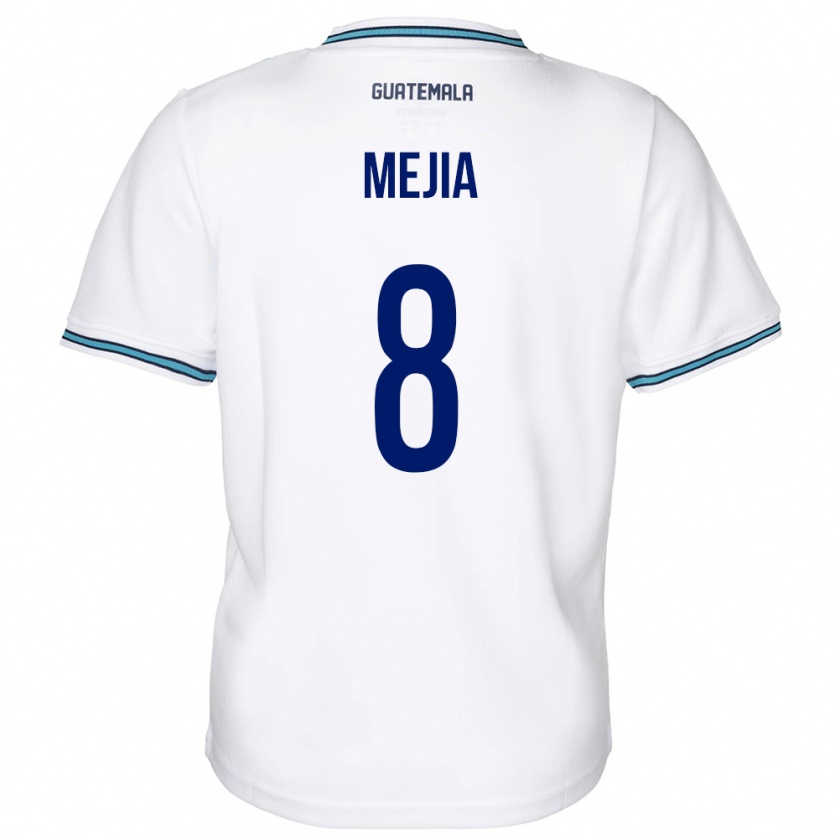 Kandiny Hombre Camiseta Guatemala Robert Mejia #8 Blanco 1ª Equipación 24-26 La Camisa Chile