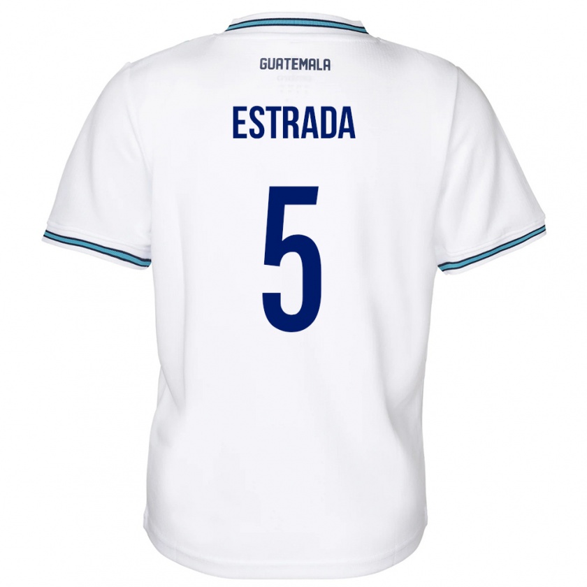 Kandiny Hombre Camiseta Guatemala Elizabeth Estrada #5 Blanco 1ª Equipación 24-26 La Camisa Chile