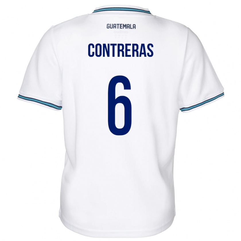 Kandiny Hombre Camiseta Guatemala María Contreras #6 Blanco 1ª Equipación 24-26 La Camisa Chile