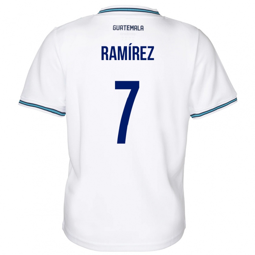 Kandiny Hombre Camiseta Guatemala Leslie Ramírez #7 Blanco 1ª Equipación 24-26 La Camisa Chile