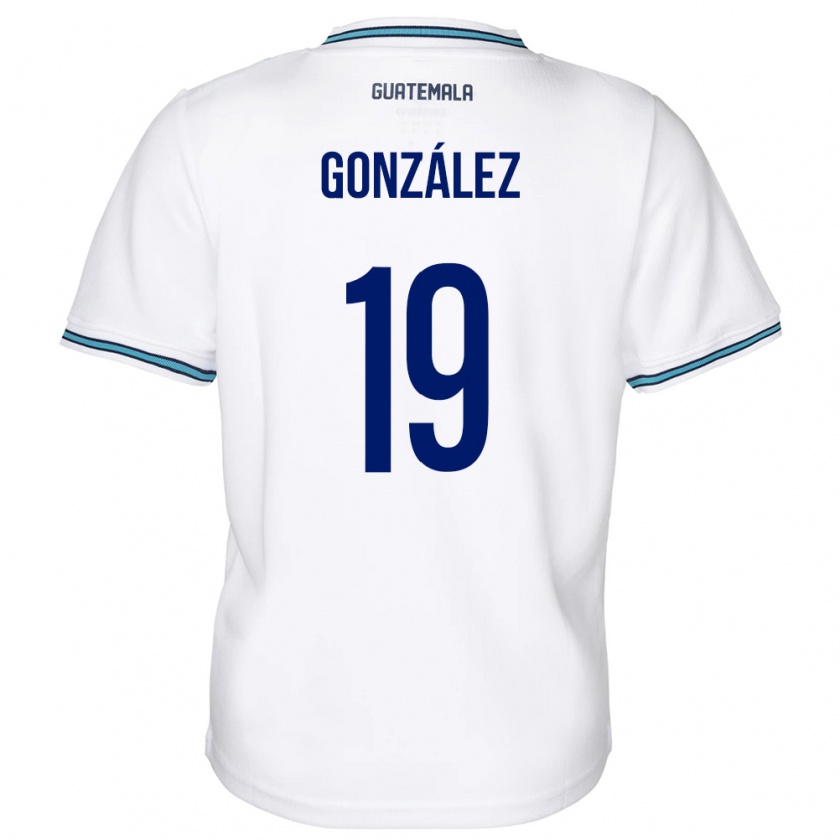 Kandiny Hombre Camiseta Guatemala Karen González #19 Blanco 1ª Equipación 24-26 La Camisa Chile