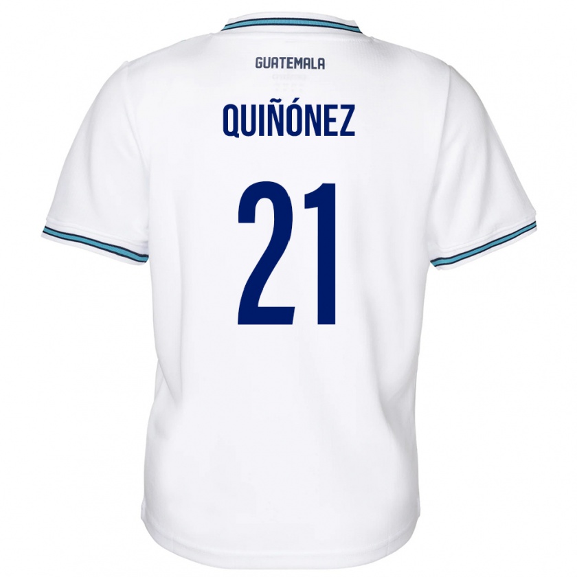 Kandiny Hombre Camiseta Guatemala Andrea Quiñónez #21 Blanco 1ª Equipación 24-26 La Camisa Chile