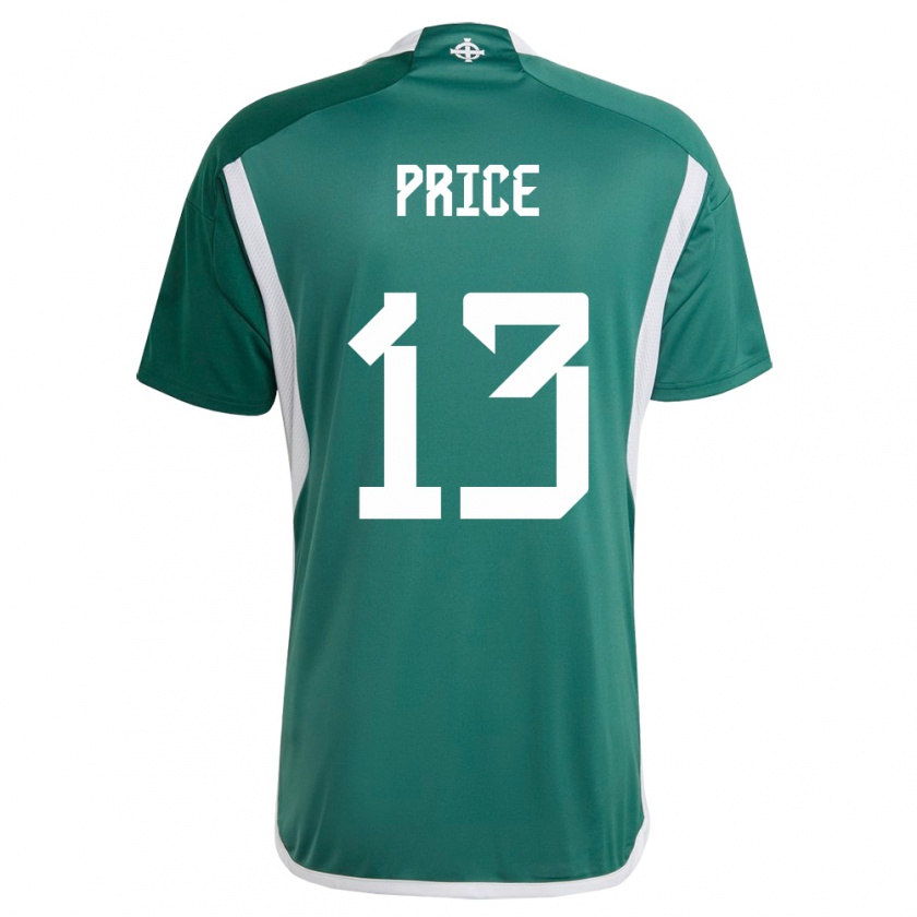 Kandiny Hombre Camiseta Irlanda Del Norte Isaac Price #13 Verde 1ª Equipación 24-26 La Camisa Chile