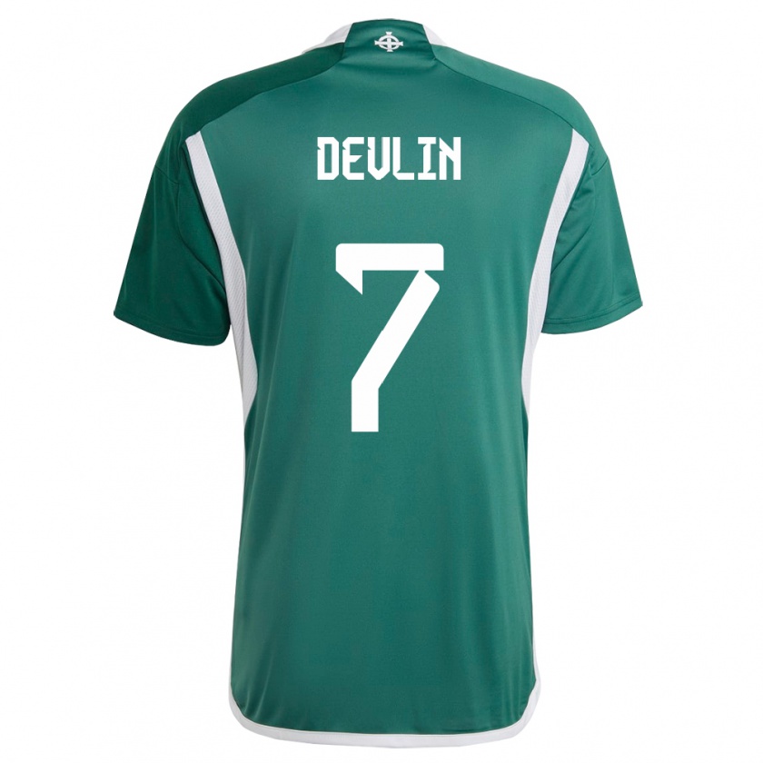 Kandiny Hombre Camiseta Irlanda Del Norte Terry Devlin #7 Verde 1ª Equipación 24-26 La Camisa Chile