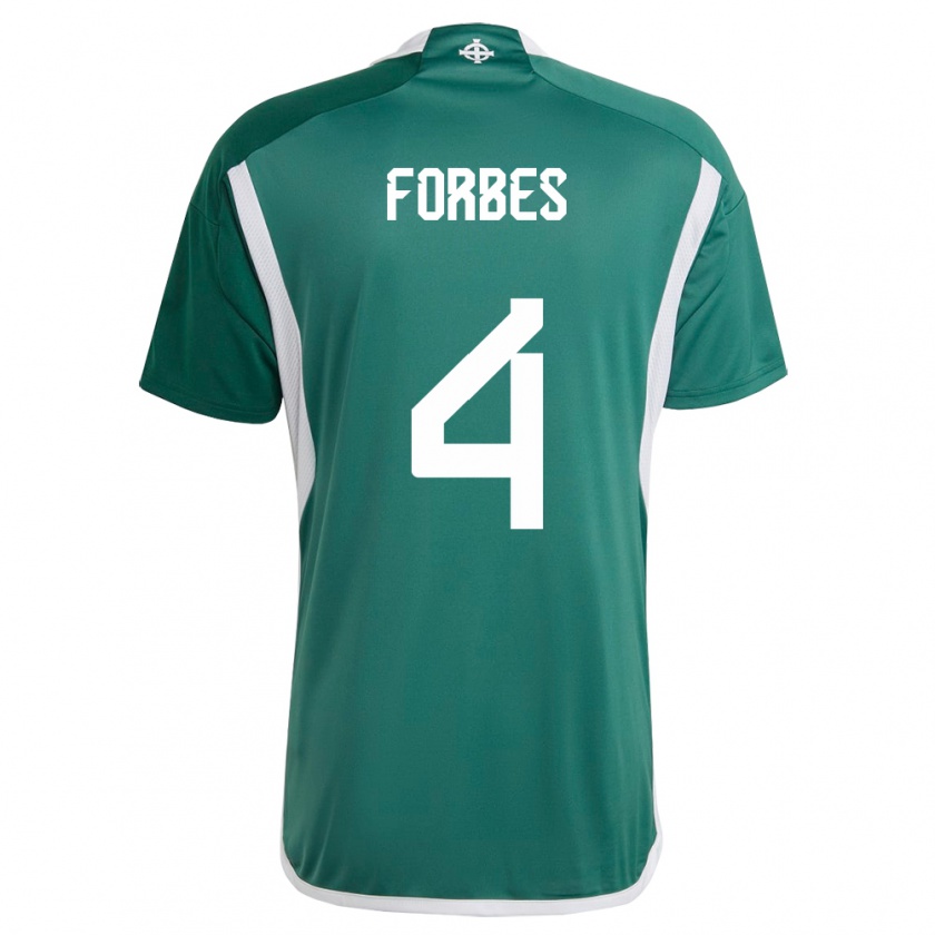 Kandiny Hombre Camiseta Irlanda Del Norte Michael Forbes #4 Verde 1ª Equipación 24-26 La Camisa Chile