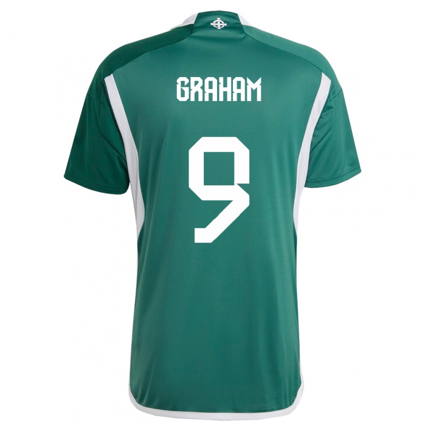 Kandiny Hombre Camiseta Irlanda Del Norte Braiden Graham #9 Verde 1ª Equipación 24-26 La Camisa Chile