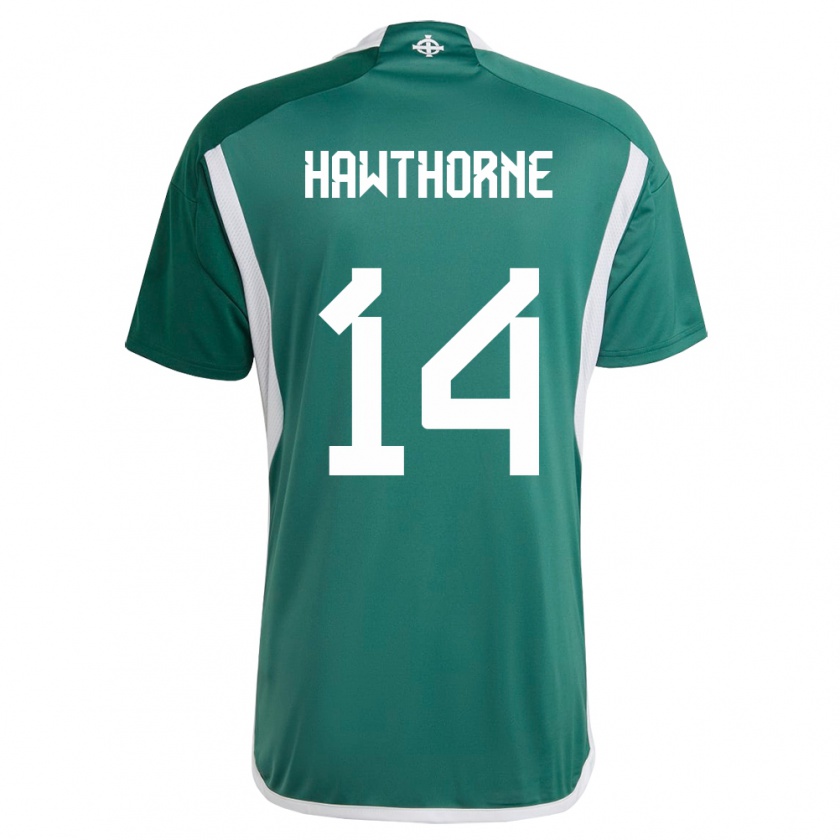 Kandiny Hombre Camiseta Irlanda Del Norte Keevan Hawthorne #14 Verde 1ª Equipación 24-26 La Camisa Chile