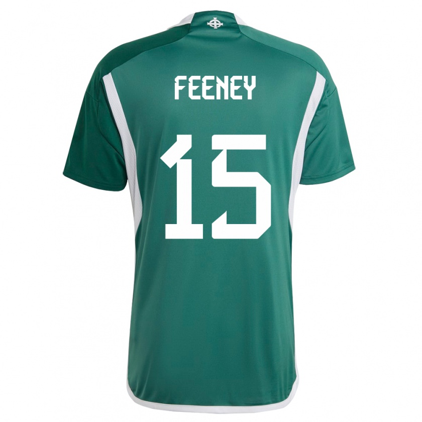 Kandiny Hombre Camiseta Irlanda Del Norte George Feeney #15 Verde 1ª Equipación 24-26 La Camisa Chile