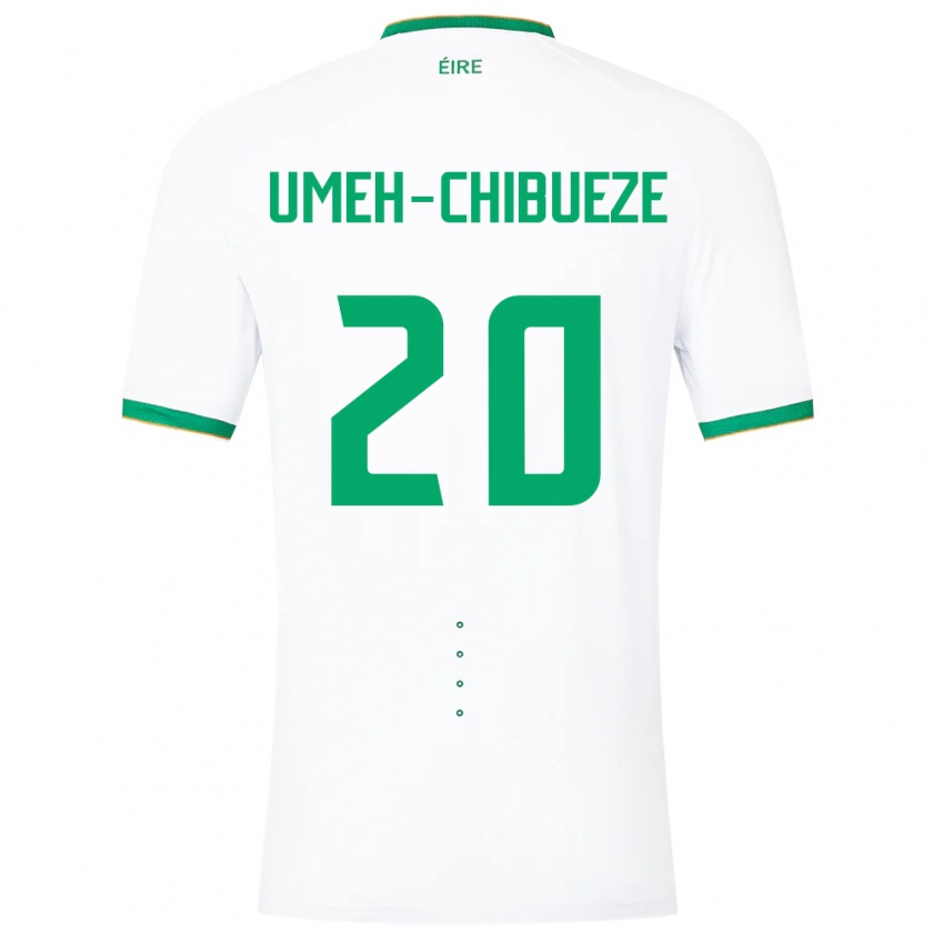 Kandiny Hombre Camiseta Irlanda Franco Umeh-Chibueze #20 Blanco 2ª Equipación 24-26 La Camisa Chile