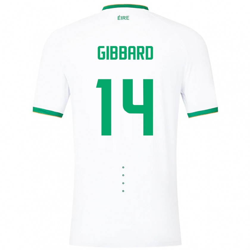 Kandiny Hombre Camiseta Irlanda Joseph Gibbard #14 Blanco 2ª Equipación 24-26 La Camisa Chile