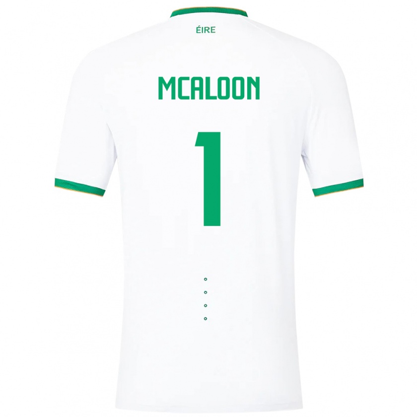 Kandiny Hombre Camiseta Irlanda Naoisha Mcaloon #1 Blanco 2ª Equipación 24-26 La Camisa Chile