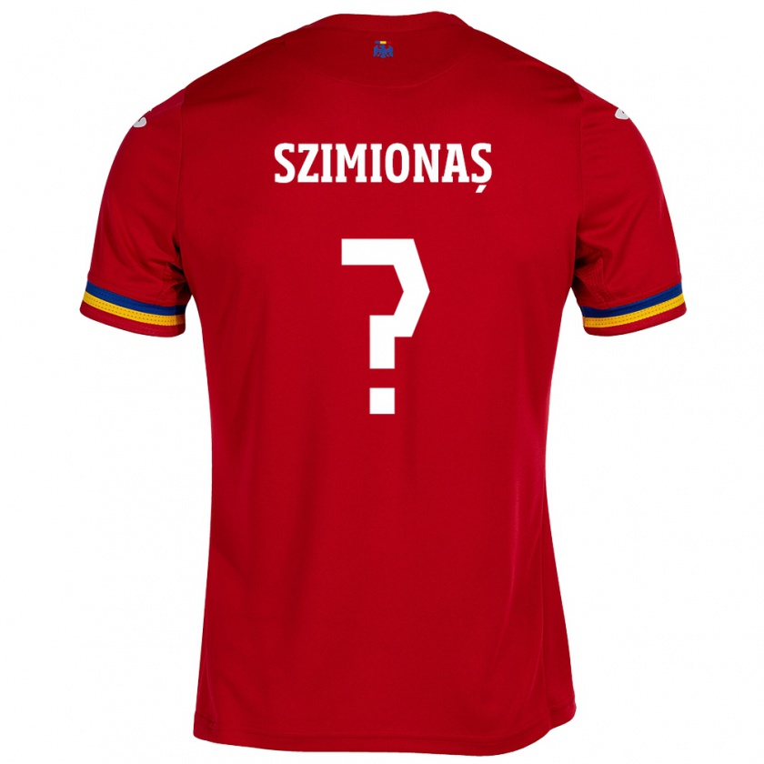 Kandiny Hombre Camiseta Rumania Luca Szimionaș #0 Rojo 2ª Equipación 24-26 La Camisa Chile