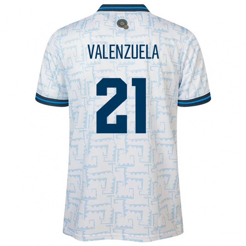 Kandiny Hombre Camiseta El Salvador Ana Valenzuela #21 Blanco 2ª Equipación 24-26 La Camisa Chile