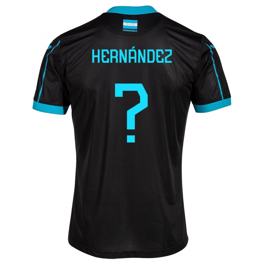 Kandiny Hombre Camiseta Honduras Riccy Hernández #0 Negro 2ª Equipación 24-26 La Camisa Chile