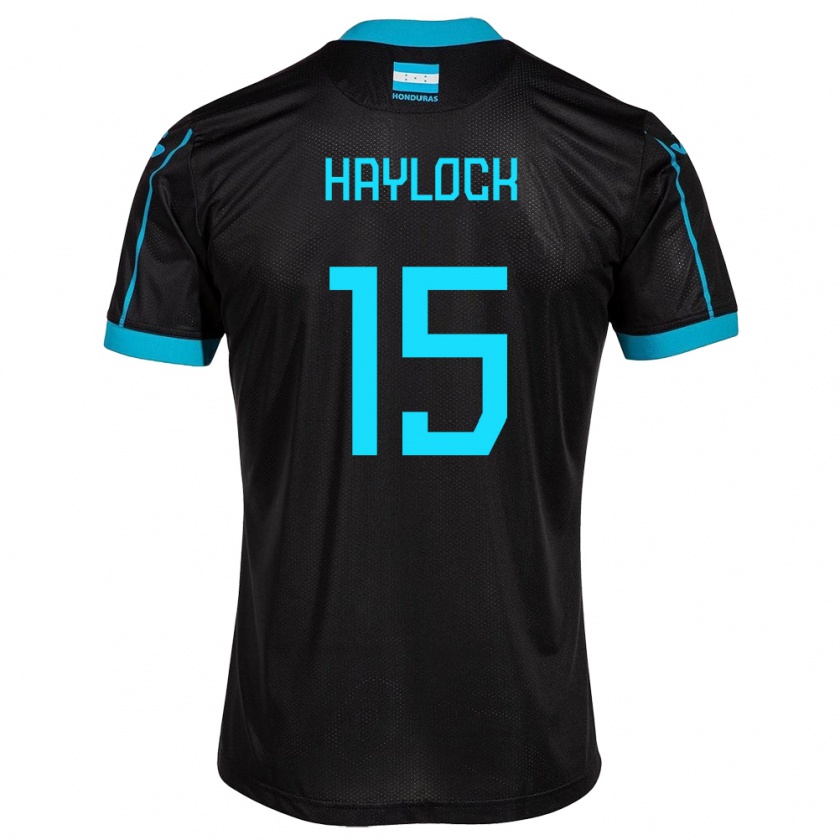 Kandiny Hombre Camiseta Honduras Kendra Haylock #15 Negro 2ª Equipación 24-26 La Camisa Chile