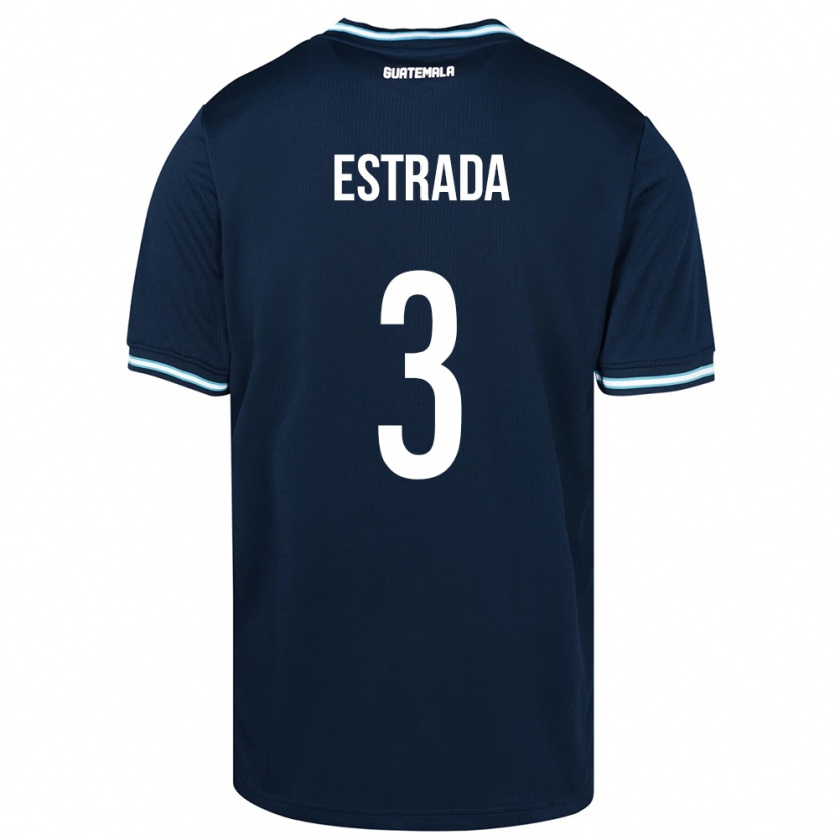 Kandiny Hombre Camiseta Guatemala Carlos Estrada #3 Azul 2ª Equipación 24-26 La Camisa Chile